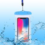 PVC Transparent Universal Luminous Waterproof Bag with Lanyard for Smart Phones below 6.0 inch (Blue)
