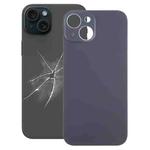 For iPhone 15 Easy Replacement Big Camera Hole Glass Back Battery Cover(Black)