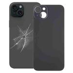 For iPhone 15 Plus Easy Replacement Big Camera Hole Glass Back Battery Cover(Black)