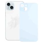 For iPhone 15 Plus Easy Replacement Big Camera Hole Glass Back Battery Cover(Blue)