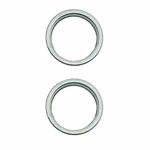 For iPhone 15 / 15 Plus 2pcs/set Rear Camera Glass Lens Metal Outside Protector Hoop Ring (Green)