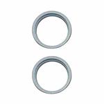 For iPhone 15 / 15 Plus 2pcs/set Rear Camera Glass Lens Metal Outside Protector Hoop Ring (Blue)