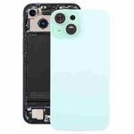 For iPhone 15 Pro Max Glass Battery Back Cover with Camera Lens Cover(Green)