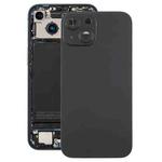 For iPhone 15 Plus Glass Battery Back Cover with Camera Lens Cover(Black)