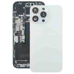 For iPhone 15 Pro Glass Battery Back Cover with Camera Lens Cover(White)