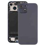 For iPhone 15 Battery Back Cover with Camera Lens Cover + MagSafe Magnet(Black)