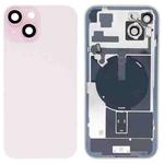 For iPhone 15 Plus Glass Battery Back Cover with Flash Bracket + Wireless Charging Module(Pink)