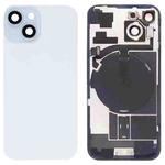 For iPhone 15 Glass Battery Back Cover with Flash Bracket + Wireless Charging Module(Blue)
