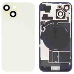 For iPhone 15 Glass Battery Back Cover with Flash Bracket + Wireless Charging Module(Yellow)