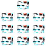 For iPhone 15 Pro / 15 Pro Max 10sets Mainboard Heat Sink Sticker + FPC Sponge Foam Pads