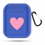 Heart Pattern Apple Wireless Earphones Charging Box Dust-proof Shockproof Outdoor Protective Case for Airpods(Blue)