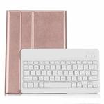 Detachable Bluetooth Keyboard + Horizontal Flip Leather Tablet Case with Holder for iPad Pro 9.7 inch, iPad Air, iPad Air 2, iPad 9.7 inch (2017), iPad 9.7 inch (2018) (Rose Gold)