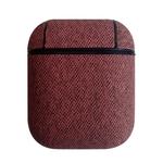 Sea Sand Texture Anti-lost Dropproof Wireless Earphones Charging Box Protective Case for Apple AirPods 1/2(Red)
