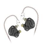 KZ ZSN Circle Iron Moving Iron Quad-core Wired Control In-ear Mega Bass HiFi Earphone without Microphone (Black)