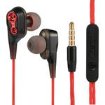 C-65 Wired Earbuds Headphones Dual Driver In-Ear 3.5mm Wired Stereo Earphones with Mic(Red)