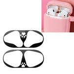 Cat Claw Pattern Metal Dustproof Protective Sticker for Apple AirPods 1/2(Black)