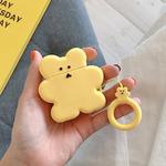 Wireless Earphones Shockproof Cartoon Cookies Silicone Protective Case for Apple AirPods 1 / 2(Yellow)