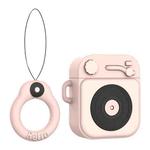 Wireless Earphones Shockproof Phonograph Silicone Protective Case for Apple AirPods 1 / 2(Pink)
