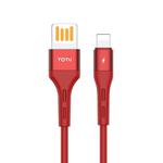TOTUDESIGN BLA-060 Soft Series 3A 8 Pin Silicone Charging Cable, Length: 1m (Red)