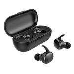 TWS-4 IPX5 Waterproof Bluetooth 5.0 Touch Wireless Bluetooth Earphone with Charging Box, Support HD Call & Voice Prompts(Black)