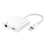 TOTUDESIGN EAUC-25 Glory Series 2 in 1 Multi-function 8 Pin + 3.5mm to 8 Pin Male Fast Charging & Music Audio & Card Reading Adapter (Call version)(White)