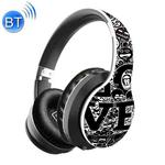 B1 Graffiti Pattern Wireless Bluetooth V5.0 Headset (Black White)