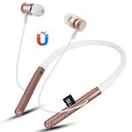 F108 Bluetooth 4.2 Hanging Neck Design Bluetooth Headset, Support Music Play & Switching & Volume Control & Answer(Gold)
