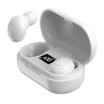 T8 TWS Intelligent Noise Cancelling IPX6 Waterproof Bluetooth Earphone with Magnetic Charging Box & Digital Display, Support Automatic Pairing & HD Call & Voice Assistant(White)