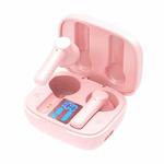 LB-8 Bluetooth 5.0 Stereo Wireless Bluetooth Earphone with Charging Box & LED Battery Display, Support Fingerprint Touch & Call & Voice Assistant & Switch Between Chinese and English (Pink)