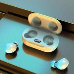 R185 Bluetooth 5.0 TWS Digital Display Wireless Bluetooth Earphone with Charging Box, Support Touch & Siri & Battery Display & Wireless Charging(White)