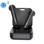 AIN AT-X80W TWS Semi-in-ear Bluetooth Earphone with Charging Box, Support Master-slave Switching & HD Call & Voice Assistant (Black)