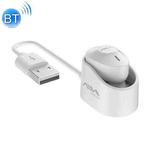AIN MK-X18S USB Car Single Wireless Bluetooth Earphone with Charging Box, Support HD Call & Siri & Automatic Pairing (White)