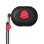 ROCK SPACE RPC1601 For Huawei Freebuds Pro Bear Pattern Silicone Earphone Protective Case with Detachable Lanyard(Black)