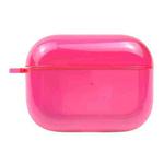 For AirPods Pro PC Wireless Earphone Protective Case Cover with Lanyard Hole(Rose Red)