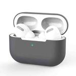 For AirPods Pro Silicone Wireless Earphone Protective Case Cover without Buckle(Grey)