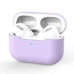 For AirPods Pro Silicone Wireless Earphone Protective Case Cover without Buckle(Purple)