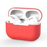 For AirPods Pro Silicone Wireless Earphone Protective Case Cover without Buckle(Red)