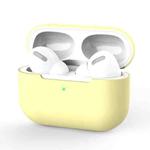 For AirPods Pro Silicone Wireless Earphone Protective Case Cover without Buckle(Yellow)