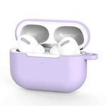 For AirPods Pro  Silicone Wireless Earphone Protective Case Cover with Lanyard Hole(Purple)