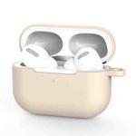 For AirPods Pro Silicone Wireless Earphone Protective Case Cover with Lanyard Hole(Apricot)