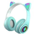 B39 Cat Ear Design LED Gradient Light Wireless Bluetooth Headset(Blue)