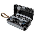 F9-5C LED Light + Digital Display Noise Reduction Bluetooth Earphone with Hand Strap(Black)