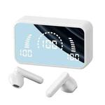 V9 Mirror Noodle Wireless Bluetooth Earphone with Charging Compartment (White)