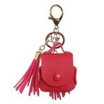 Leather Tassels Earphones Shockproof Protective Case for Apple AirPods 1/2(Red)