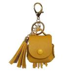 Leather Tassels Earphones Shockproof Protective Case for Apple AirPods 1/2 (Yellow)