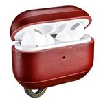 ICARER For Apple AirPods Pro Ring Buckle Version Retro Earphone Protective Leather Case(Red)