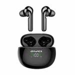awei T15P Bluetooth V5.0 TWS Ture Wireless Sports LED Display Headset with Charging Case(Black)