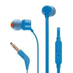 JBL T110 3.5mm Plug Wired Stereo One-button Wire-controlled In-ear Earphone with Microphone, Supports HD Calls, Cable Length: 1.2m (Blue)