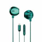 WK YB08 Black Gold Series 8 Pin Music Call Wired Earphones, Length: 1.2m(Green)