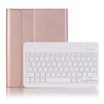 A09B Bluetooth 3.0 Ultra-thin ABS Detachable Bluetooth Keyboard Leather Tablet Case for iPad Air / Pro 10.5 inch (2019), with Pen Slot & Holder (Rose Gold)